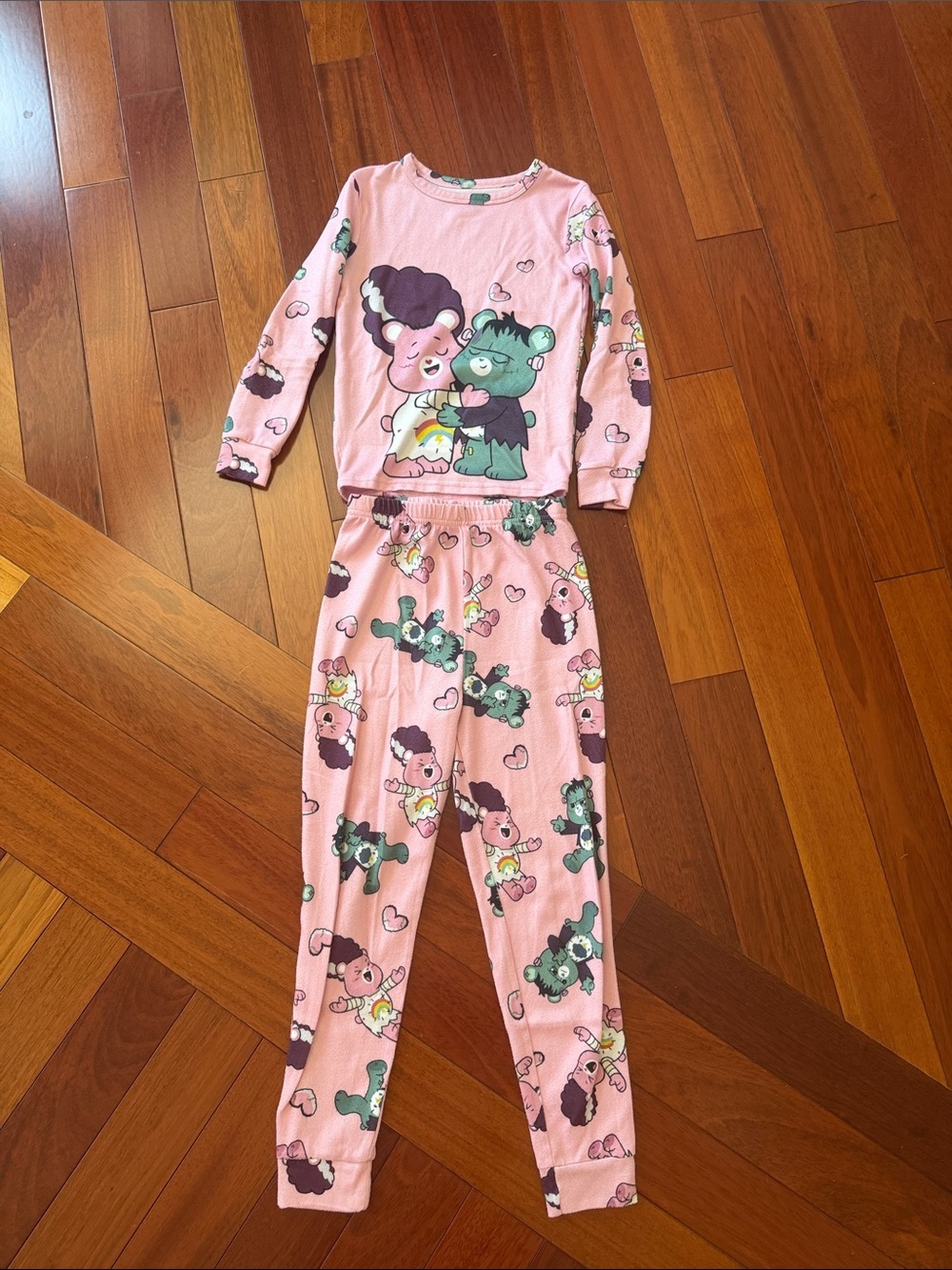 Kids Pink Care Bear Halloween Pajama Set